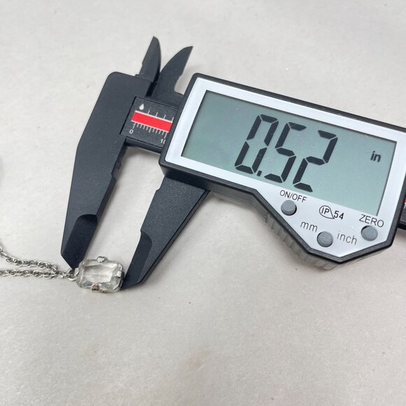 Ann Taylor Crystal Drop Necklace Silver-Tone Long‎ Classic Elegant Dressy - Picture 9 of 11